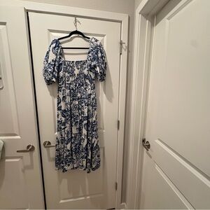 Abercrombie & Fitch Navy and White Maxi Dress